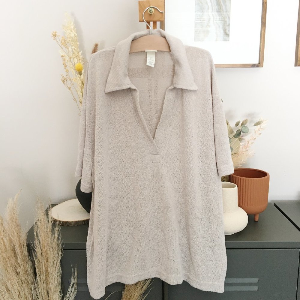 H&M Collared top in Beige